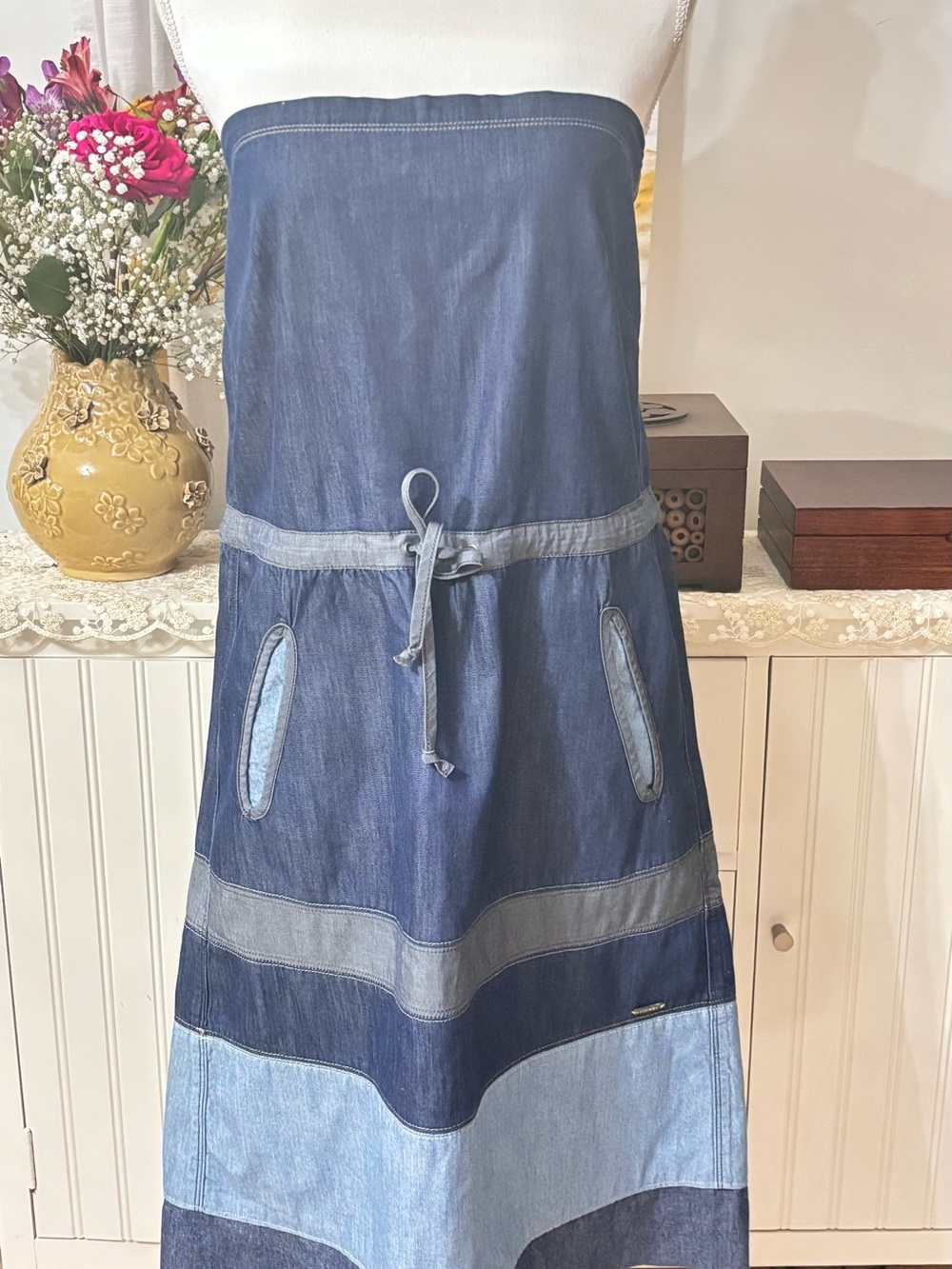 Diesel Blue Strapless Denim
